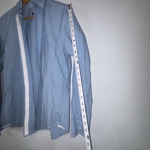 J.Crew Classic Fit Blue Gingham Button Down Long Sleeve Shirt Mens Size M - Picture 7 of 8